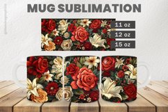 Roses Mug Wrap Sublimation |11oz, 12oz &amp; 15oz Product Image 1
