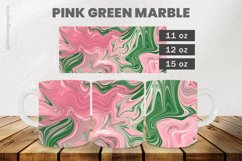 Pink Green Marble Mug Wrap Sublimation |11oz, 12oz &amp; 15oz Product Image 1