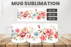 Beautiful Flower Mug Wrap Sublimation |11oz, 12oz &amp; 15oz Product Image 1