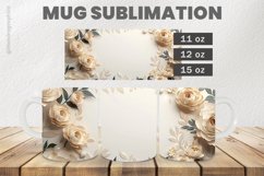White Roses Mug Wrap Sublimation |11oz, 12oz &amp; 15oz Product Image 1