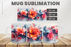Colorful Flowers Mug Wrap Sublimation |11oz, 12oz &amp; 15oz Product Image 1