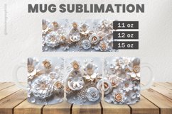 White Flowers Mug Wrap Sublimation |11oz, 12oz &amp; 15oz Product Image 1