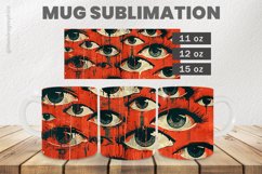 Scary Eyes Mug Wrap Sublimation |11oz, 12oz &amp; 15oz Product Image 1