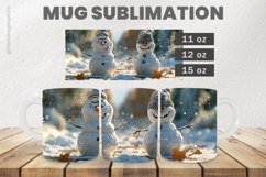 Cute Snowman Mug Wrap Sublimation |11oz, 12oz &amp; 15oz Product Image 1