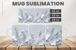 White Flowers Mug Wrap Sublimation |11oz, 12oz &amp; 15oz Product Image 1