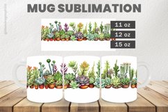 Succulent Mug Wrap Sublimation |11oz, 12oz &amp; 15oz Product Image 1