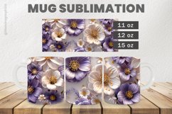 3D Flowers Mug Wrap Sublimation |11oz, 12oz &amp; 15oz Product Image 1