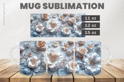 White Flowers Mug Wrap Sublimation |11oz, 12oz &amp; 15oz Product Image 1