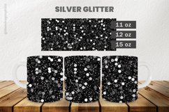 Silver Glitter Mug Wrap Sublimation |11oz, 12oz &amp; 15oz Product Image 1