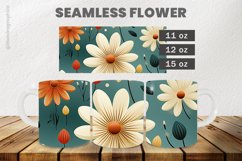 Seamless Flower Mug Wrap Sublimation |11oz, 12oz &amp; 15oz Product Image 1