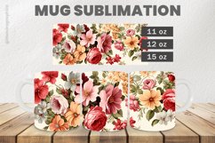 Beautiful Flower Mug Wrap Sublimation |11oz, 12oz &amp; 15oz Product Image 1