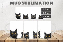 Scary Cat Mug Wrap Sublimation |11oz, 12oz &amp; 15oz Product Image 1