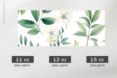 Watercolor Botanical Mug Wrap Sublimation |11oz, 12oz &amp; 15oz Product Image 2