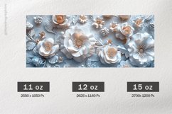 White Flowers Mug Wrap Sublimation |11oz, 12oz &amp; 15oz Product Image 2