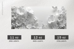 White Flowers Mug Wrap Sublimation |11oz, 12oz &amp; 15oz Product Image 2