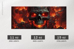 Burning Skull Mug Wrap Sublimation |11oz, 12oz &amp; 15oz Product Image 2