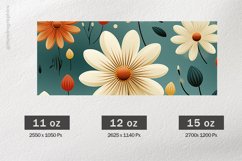 Seamless Flower Mug Wrap Sublimation |11oz, 12oz &amp; 15oz Product Image 2