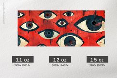 Scary Eyes Mug Wrap Sublimation |11oz, 12oz &amp; 15oz Product Image 2