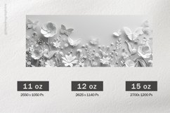 White Flowers Mug Wrap Sublimation |11oz, 12oz &amp; 15oz Product Image 2