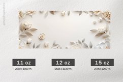 White Roses Mug Wrap Sublimation |11oz, 12oz &amp; 15oz Product Image 2