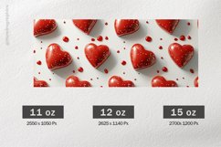 Red Heart Mug Wrap Sublimation |11oz, 12oz &amp; 15oz Product Image 2