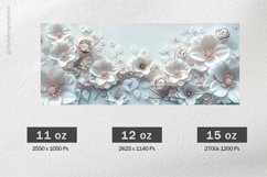 White Flowers Mug Wrap Sublimation |11oz, 12oz &amp; 15oz Product Image 2