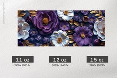 3D Flowers Mug Wrap Sublimation |11oz, 12oz &amp; 15oz Product Image 2