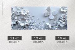White Flowers Mug Wrap Sublimation |11oz, 12oz &amp; 15oz Product Image 2