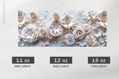 White Flowers Mug Wrap Sublimation |11oz, 12oz &amp; 15oz Product Image 2
