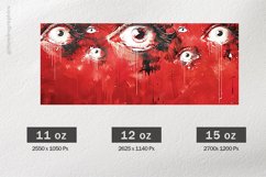 Scary Eyes Mug Wrap Sublimation |11oz, 12oz &amp; 15oz Product Image 2
