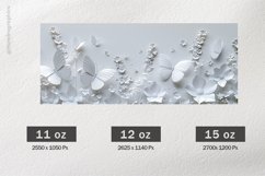 White Flowers Mug Wrap Sublimation |11oz, 12oz &amp; 15oz Product Image 2