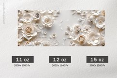 White Flowers Mug Wrap Sublimation |11oz, 12oz &amp; 15oz Product Image 2