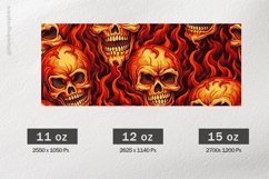 Burning Skull Pattern Mug Wrap Sublimation |11oz, 12oz &amp; 15o Product Image 2