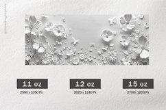 White Flowers Mug Wrap Sublimation |11oz, 12oz &amp; 15oz Product Image 2