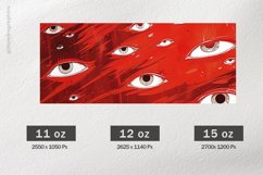 Scary Eyes Mug Wrap Sublimation |11oz, 12oz &amp; 15oz Product Image 2