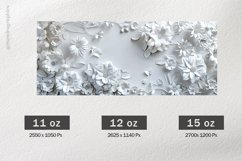 White Flowers Mug Wrap Sublimation |11oz, 12oz &amp; 15oz Product Image 2