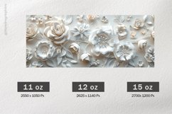 White Flowers Mug Wrap Sublimation |11oz, 12oz &amp; 15oz Product Image 2