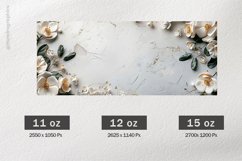 White Flowers Mug Wrap Sublimation |11oz, 12oz &amp; 15oz Product Image 2