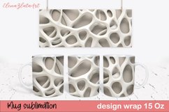 White Mug Wrap Sublimation Design | Abstract Mug Wrap Product Image 1