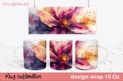 3D Mug Wrap PNG, 3D Flowers Mug Sublimation Designs Product Image 1