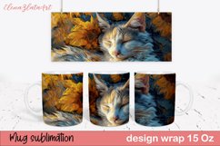 Kitten With Sunflower Sublimation mug. Mug wrap sublimation Product Image 1