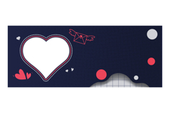 Mug template printing with love and heart decoration design Product Image 1