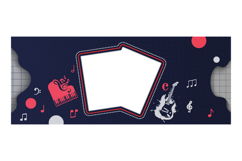 Mug template printing with music decoration design for print Product Image 2