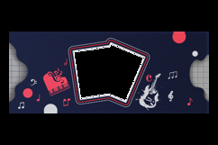 Mug template printing with music decoration design for print Product Image 1