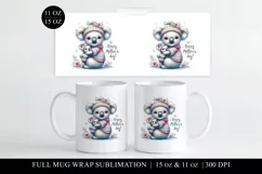 Mothers Day Sublimation | Koala & Baby Full Mug Wrap Product Image 2