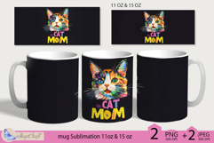 Cat Mom mug wrap Sublimation|mug 11oz 15oz| Mother&#039;s Day mug Product Image 2