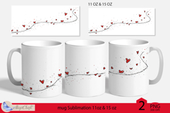 Valentines day mug Sublimation|hearts mug 11oz 15oz| hearts Product Image 1