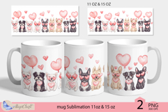Dogs mug wrap Sublimation|mug 11oz 15oz| valentines day mug Product Image 1