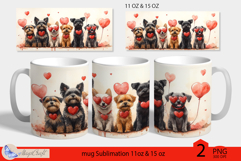 Dogs mug wrap Sublimation|mug 11oz 15oz| valentines day mug Product Image 1