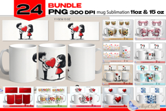 Valentines mug Sublimation|Valentines hearts mug warp Bundle Product Image 1